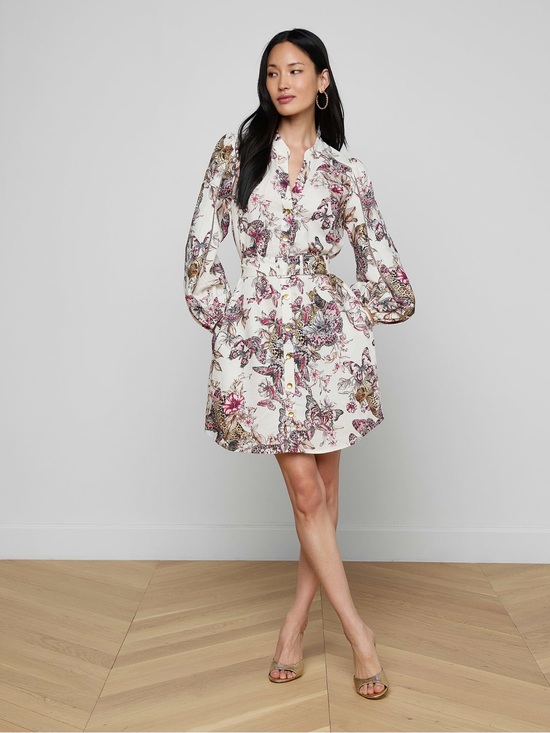 L'AGENCE Dresses & Skirts - L’AGENCE Kiersten Butterfly Jungle Linen Blend Shirt Dress NWT Size S